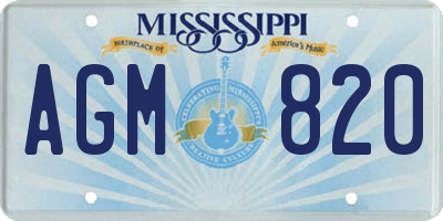MS license plate AGM820