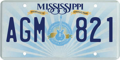 MS license plate AGM821