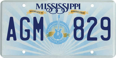 MS license plate AGM829