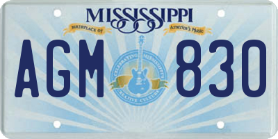 MS license plate AGM830