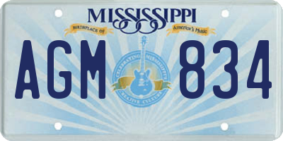 MS license plate AGM834