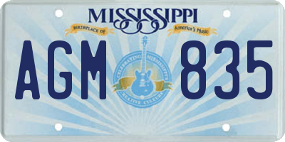 MS license plate AGM835