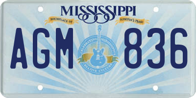 MS license plate AGM836