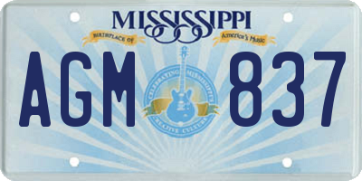 MS license plate AGM837