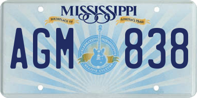 MS license plate AGM838