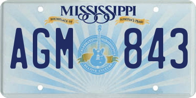 MS license plate AGM843
