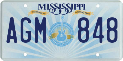 MS license plate AGM848