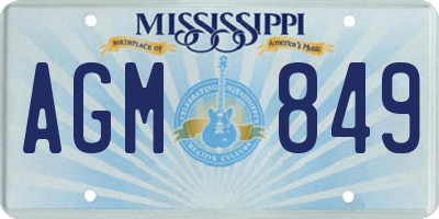 MS license plate AGM849
