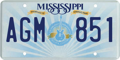 MS license plate AGM851