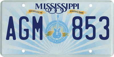 MS license plate AGM853
