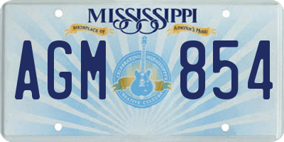 MS license plate AGM854