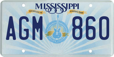 MS license plate AGM860