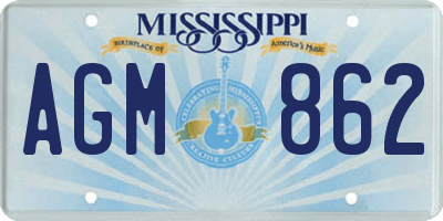 MS license plate AGM862