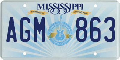 MS license plate AGM863