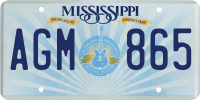 MS license plate AGM865