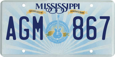 MS license plate AGM867