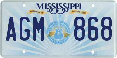 MS license plate AGM868