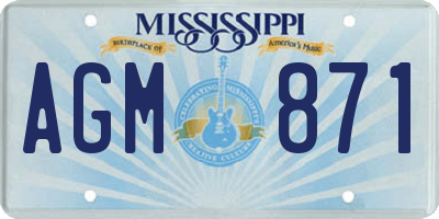 MS license plate AGM871