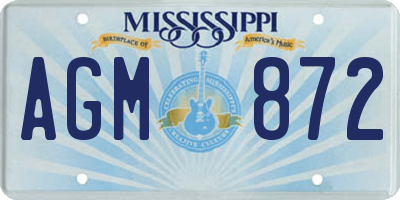MS license plate AGM872