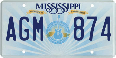 MS license plate AGM874