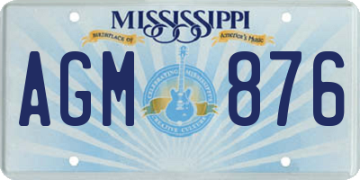 MS license plate AGM876