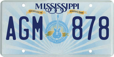 MS license plate AGM878