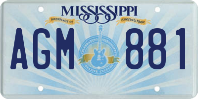 MS license plate AGM881