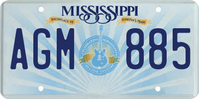MS license plate AGM885