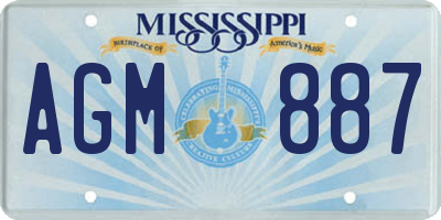 MS license plate AGM887