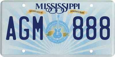 MS license plate AGM888
