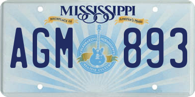 MS license plate AGM893