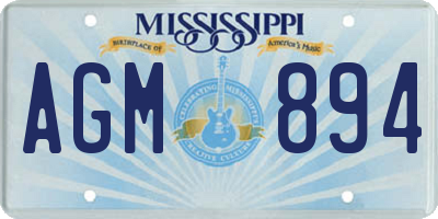 MS license plate AGM894