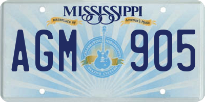 MS license plate AGM905