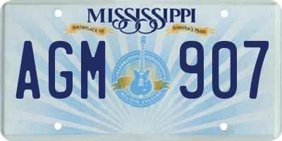 MS license plate AGM907