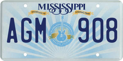 MS license plate AGM908