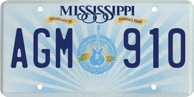 MS license plate AGM910