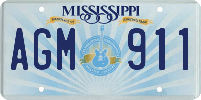 MS license plate AGM911