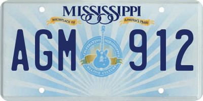 MS license plate AGM912