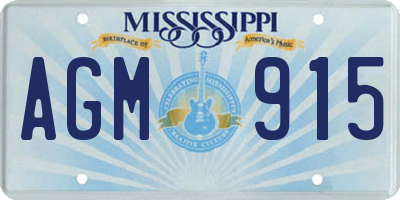 MS license plate AGM915