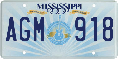 MS license plate AGM918