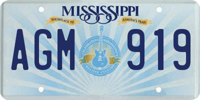 MS license plate AGM919