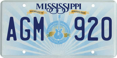 MS license plate AGM920