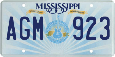 MS license plate AGM923