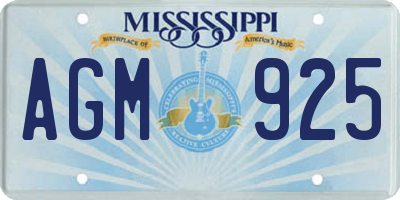 MS license plate AGM925