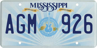 MS license plate AGM926