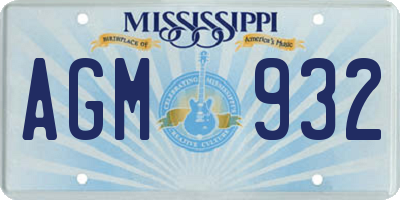 MS license plate AGM932