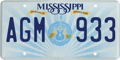 MS license plate AGM933
