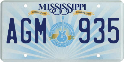 MS license plate AGM935