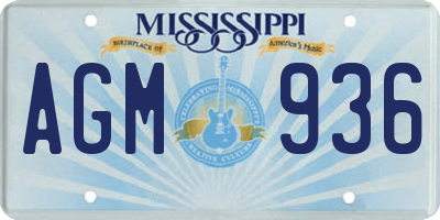 MS license plate AGM936