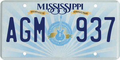MS license plate AGM937